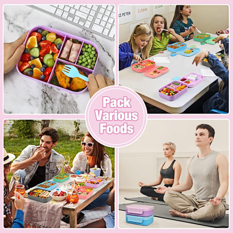 Purple design of Caperci bento box appeals to kids