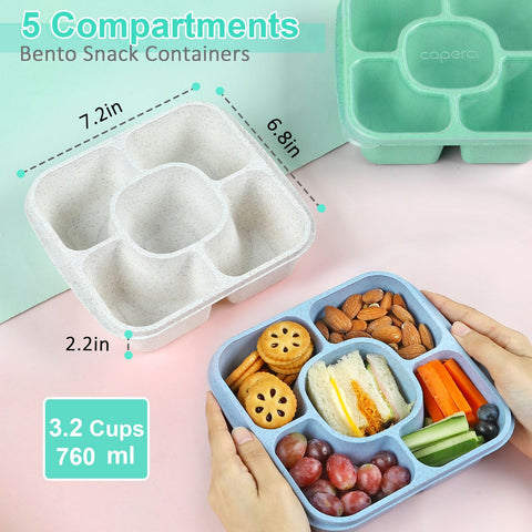 Caperci dishwasher-safe top-rack bento container with color lids.