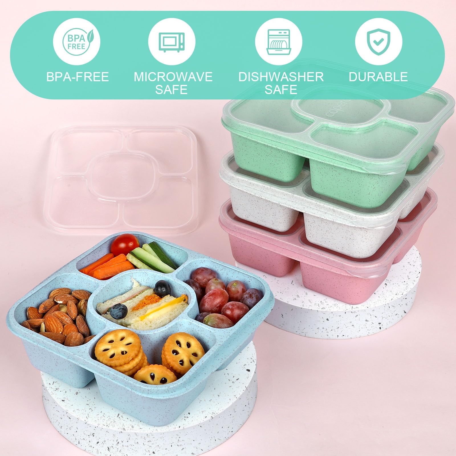 Caperci microwave-safe bento container ready for reheating.