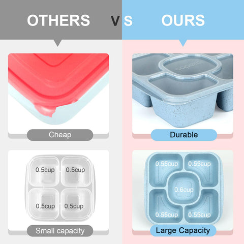 Caperci bento box with clear lids for quick meal viewing.