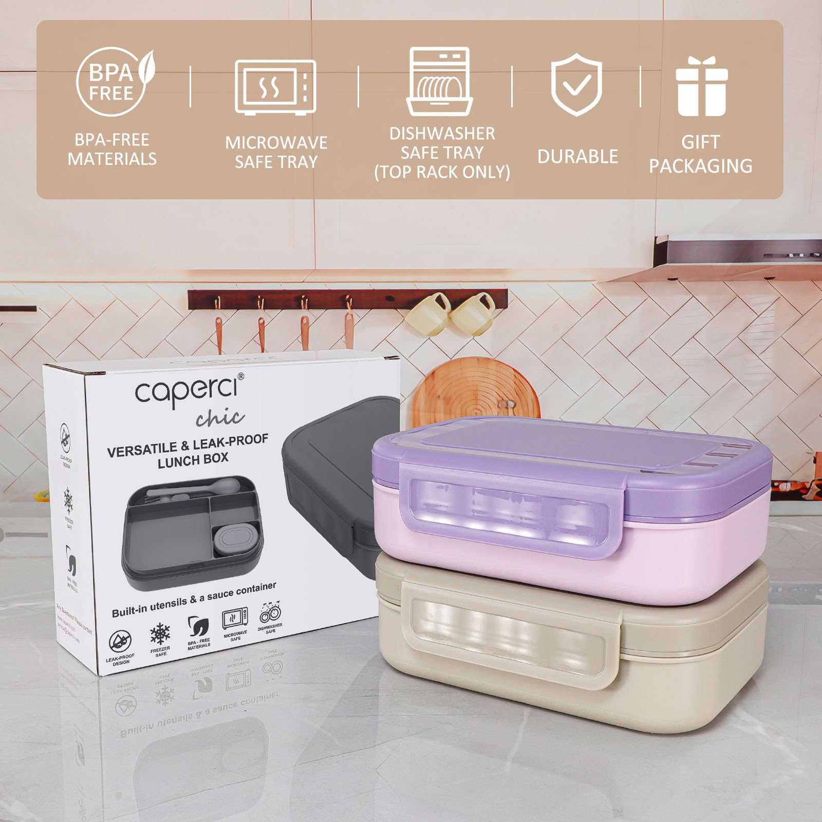 Caperci packaging includes utensils and sauce container for ready-to-use meals