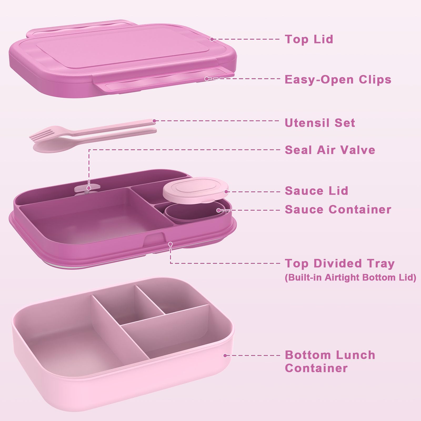 Caperci bento with utensils inside top tray for quick meals.