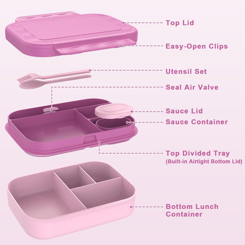 Caperci bento with utensils inside top tray for quick meals.