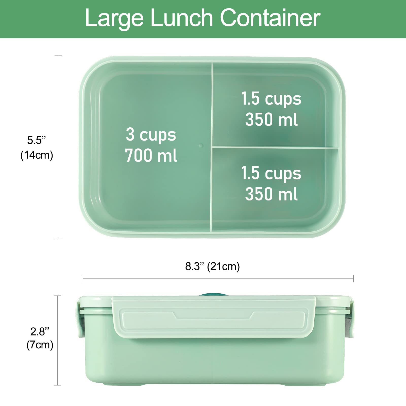 Caperci Classic Bento Box with built-in utensils simplifies meals anywhere