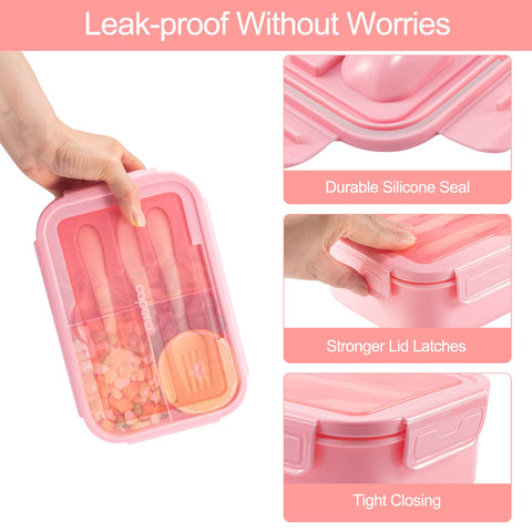 Caperci Classic Bento Box built in utensils included for meals away from home
