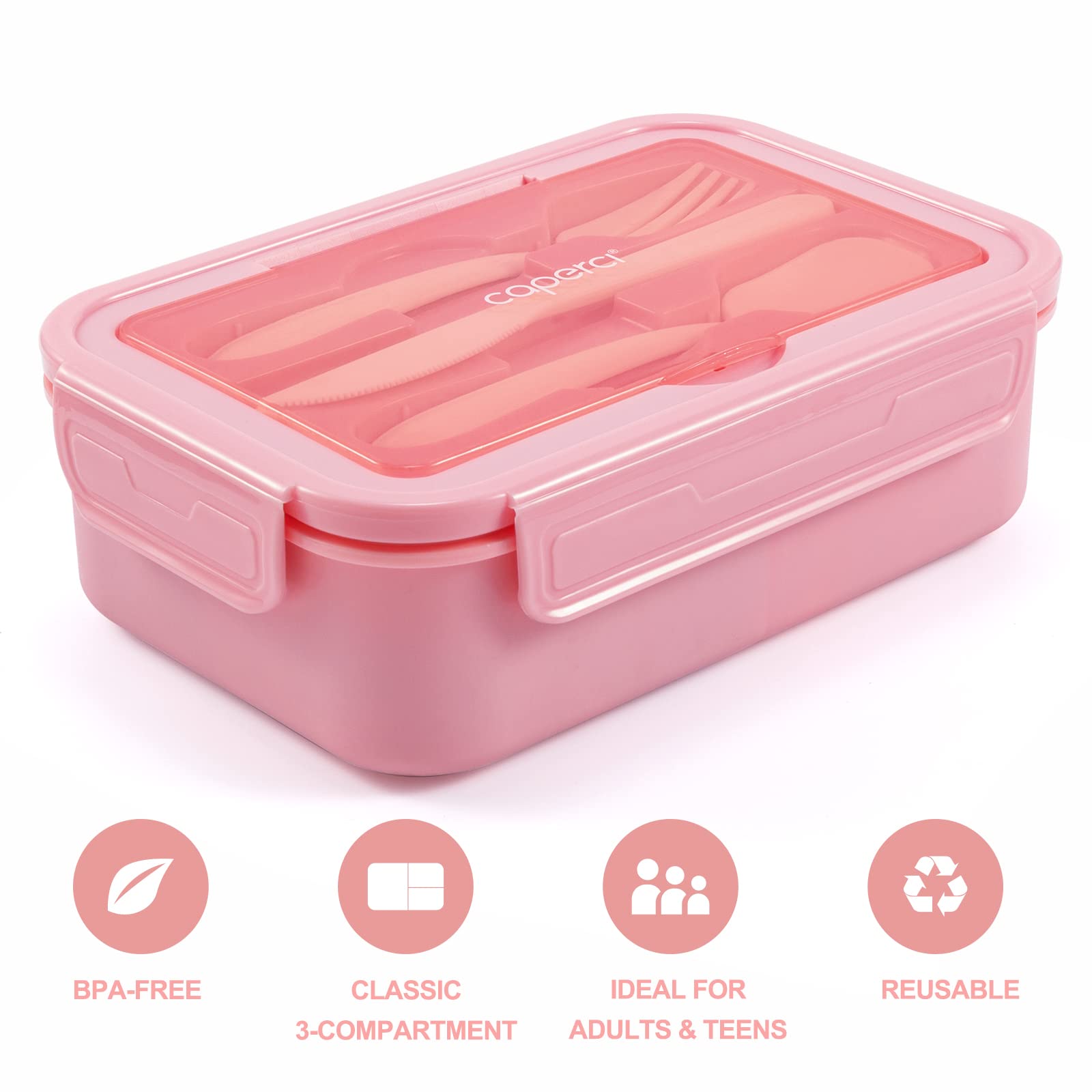 Caperci Classic Bento Box top rack dishwasher safe tray for easy cleanup