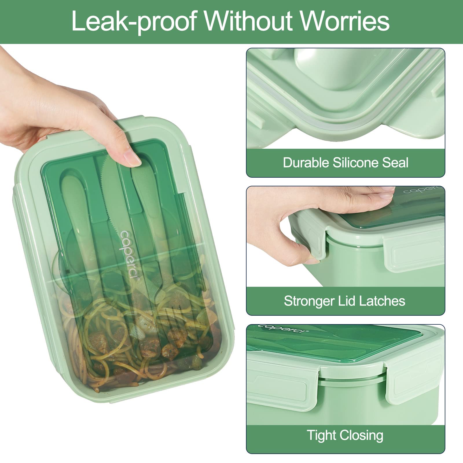 Caperci Classic Bento Box is microwave-friendly for quick reheats at work or school