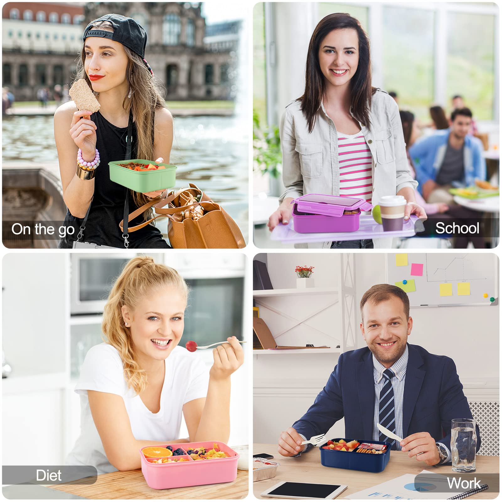 Caperci Classic Bento Box ideal for adults and teens' on-the-go meals.