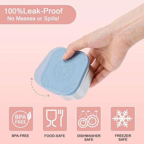 BPA-free and environmentally friendly Caperci containers with silicone lids.