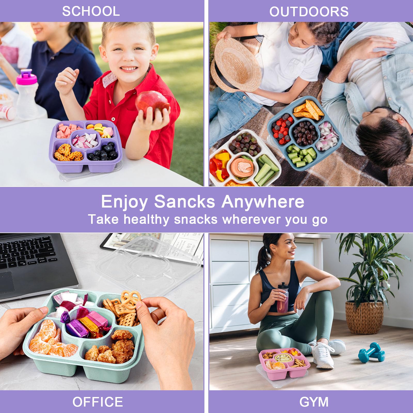Caperci set suits kids lunches and adult meal preps.
