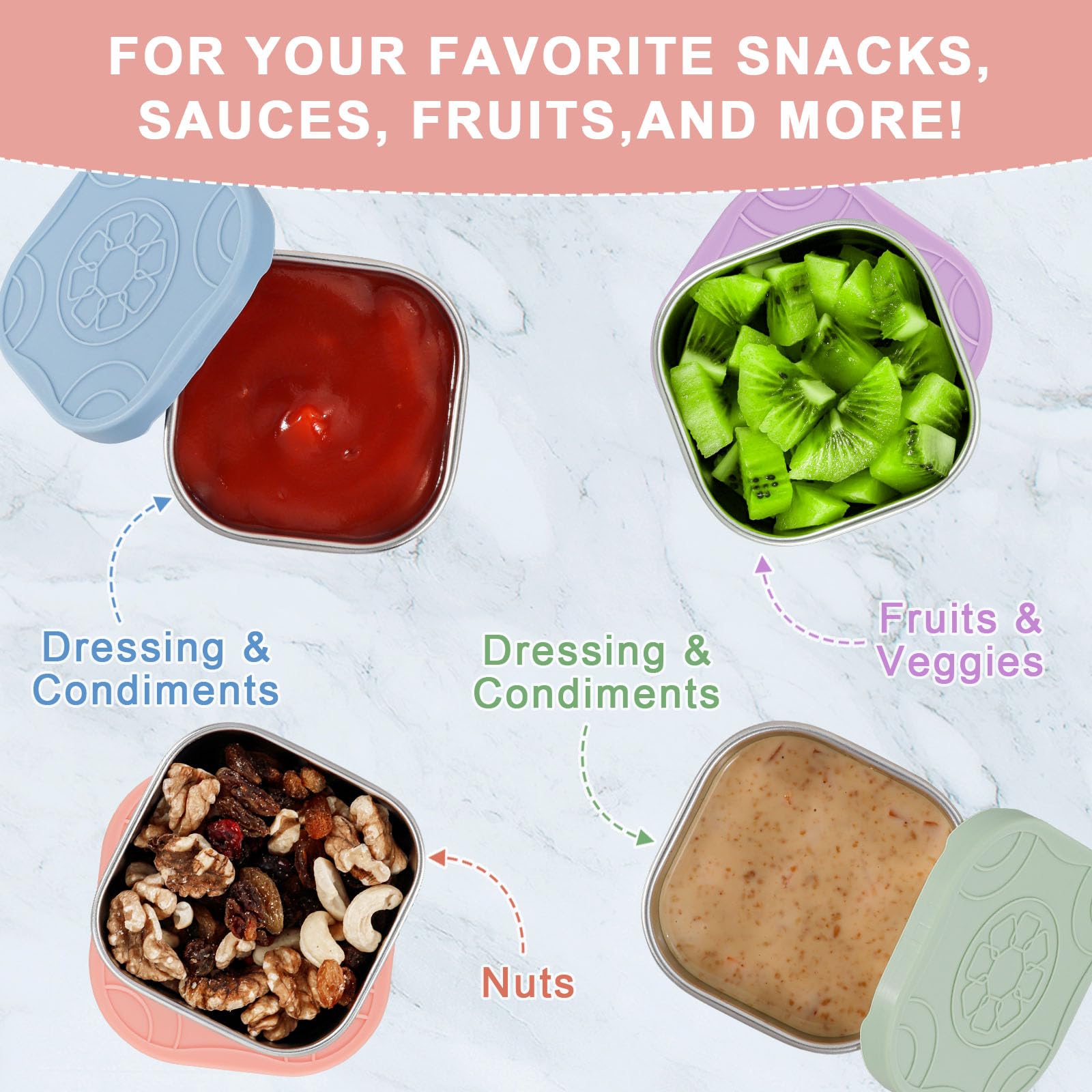 Caperci leak-proof silicone lids keep sauces secure during transport.