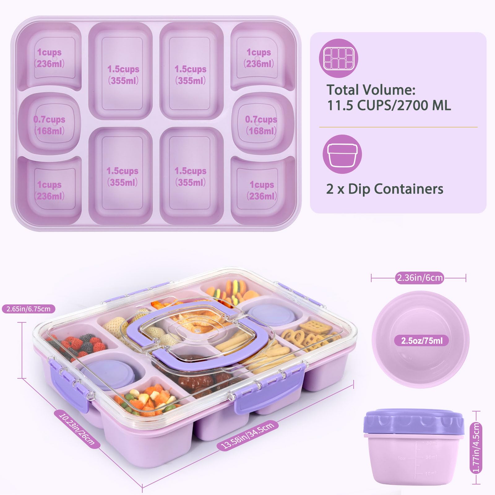 Caperci lid with secure latch provides airtight seal for freshness.