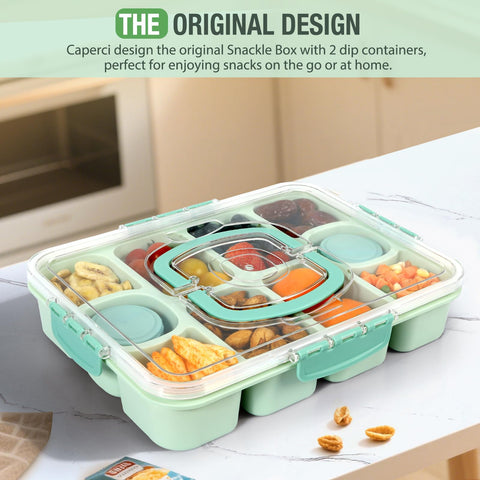 Caperci Snackle Box BPA free and dishwasher safe for easy cleaning.