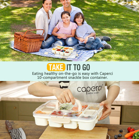 Caperci Snackle Box dishwasher-safe feature for quick cleaning after use.
