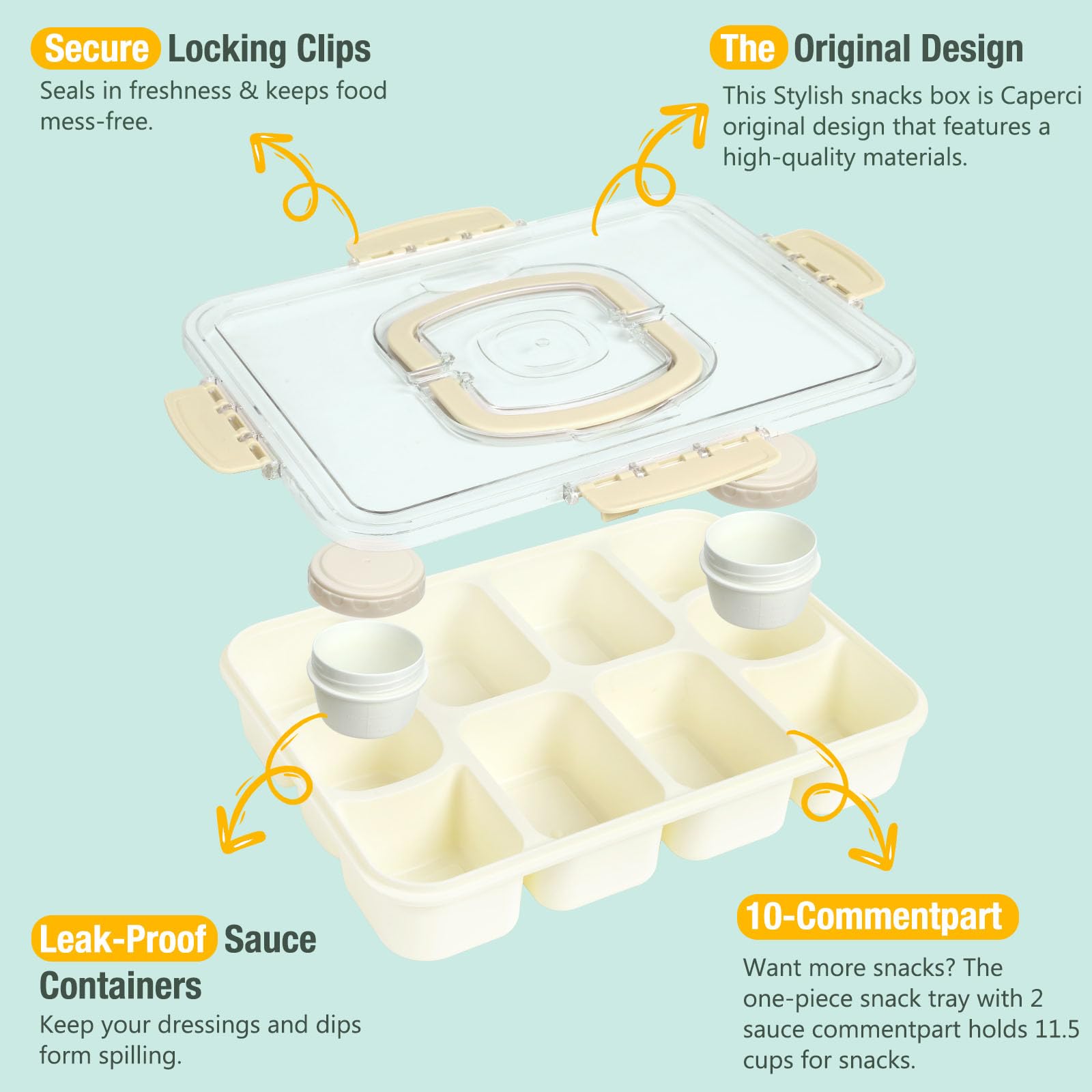 Caperci Snackle Box handle demonstrates easy portability for picnics.