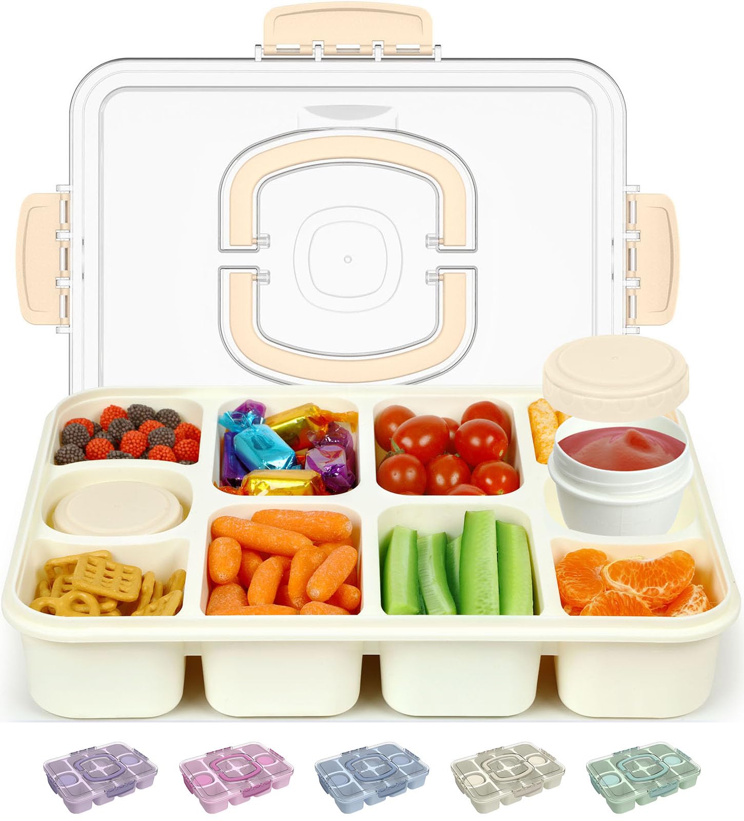 Caperci Snackle Box in use at picnic shows organized, on-the-go snacking.
