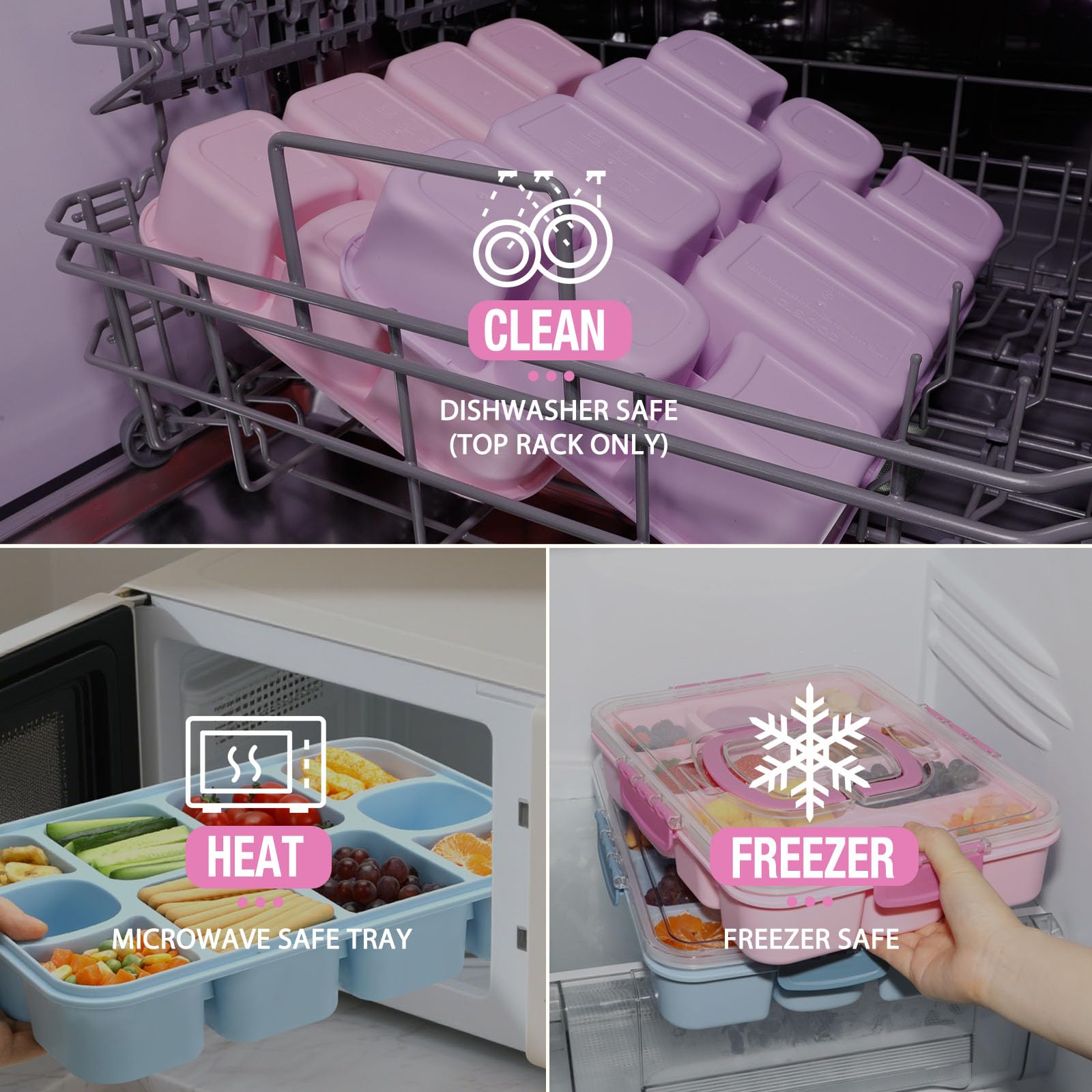 Caperci Snackle Box in sky blue visually appealing and practical.