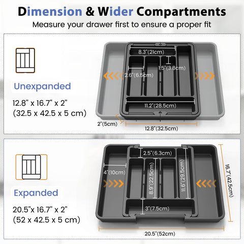 Caperci wide compartments separate forks, spoons, and knives for quick access
