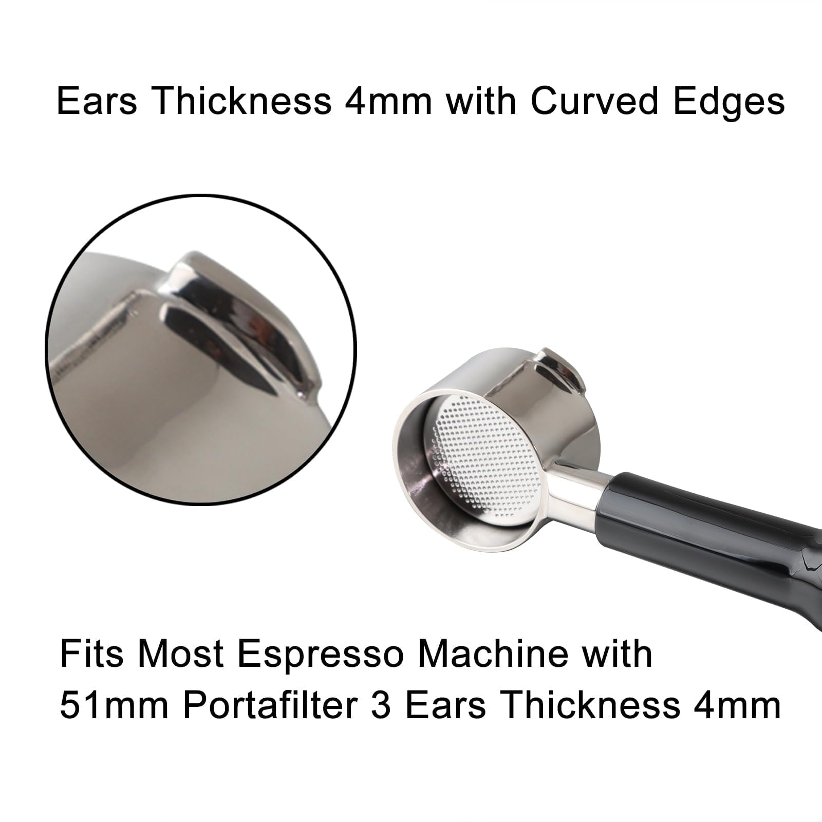 CAPFEI 304 stainless steel bottomless portafilter for durable use.