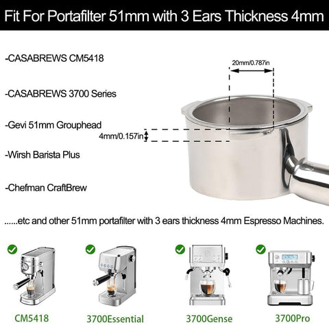 CAPFEI bottomless portafilter shows flow column for visual shot quality.