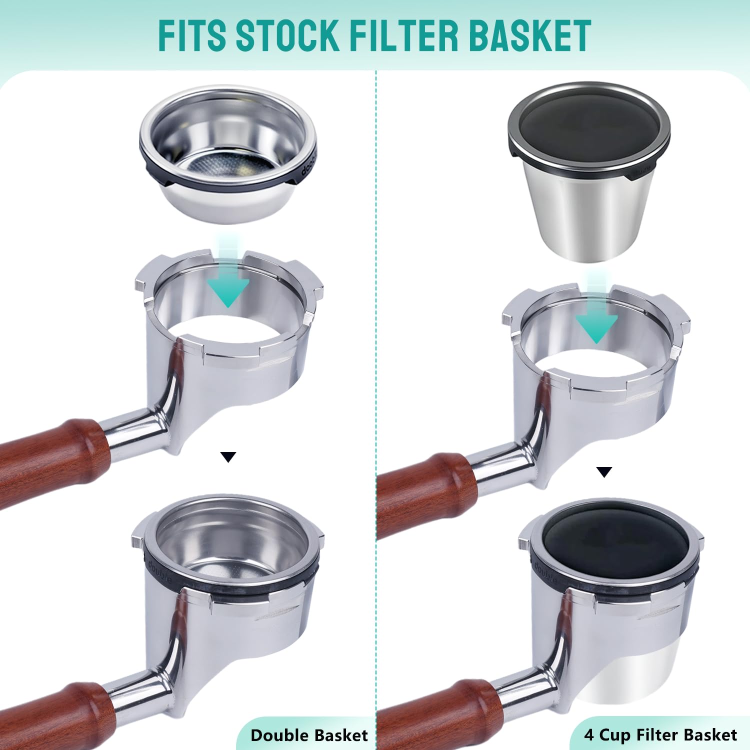 CAPFEI portafilter compatible with stock basket for Ninja ES601.