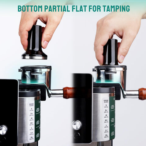 CAPFEI stainless steel SUS304 bottomless portafilter offers durability and easy cleaning.