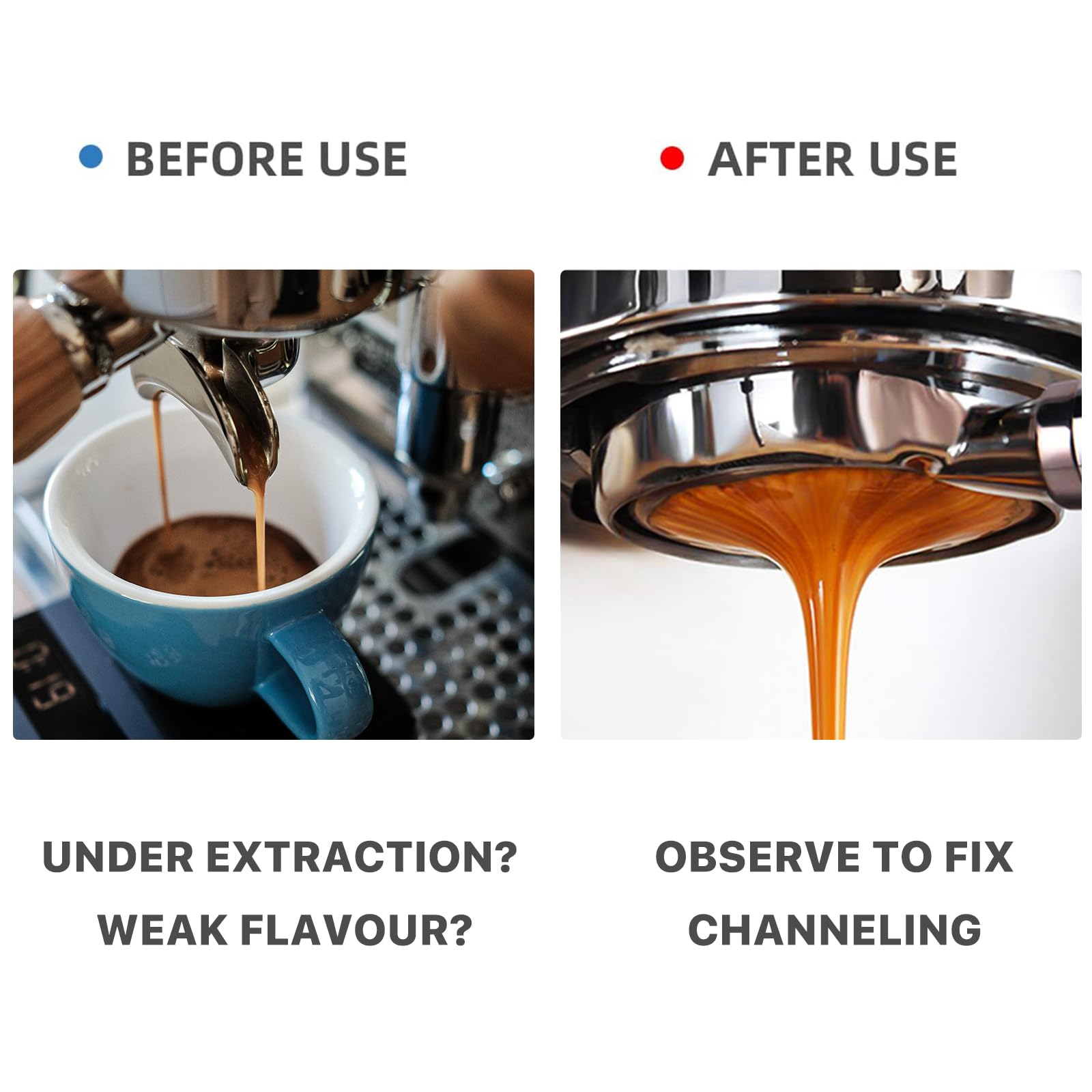 CAPFEI 58mm portafilter supports even flow observations for better practice.