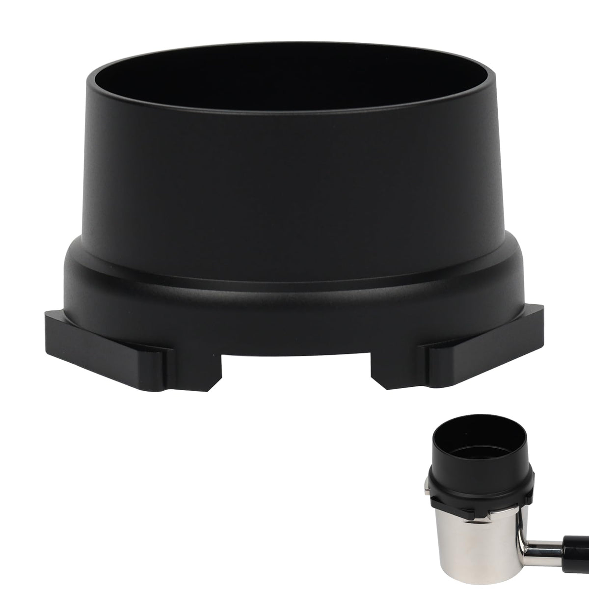 CAPFEI portafilter funnel for Ninja Luxe, precise fit for cleaner grinds.