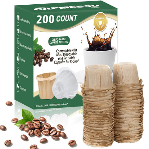 CAPMESSO disposable coffee filter 200-count for quick, mess-free brews.