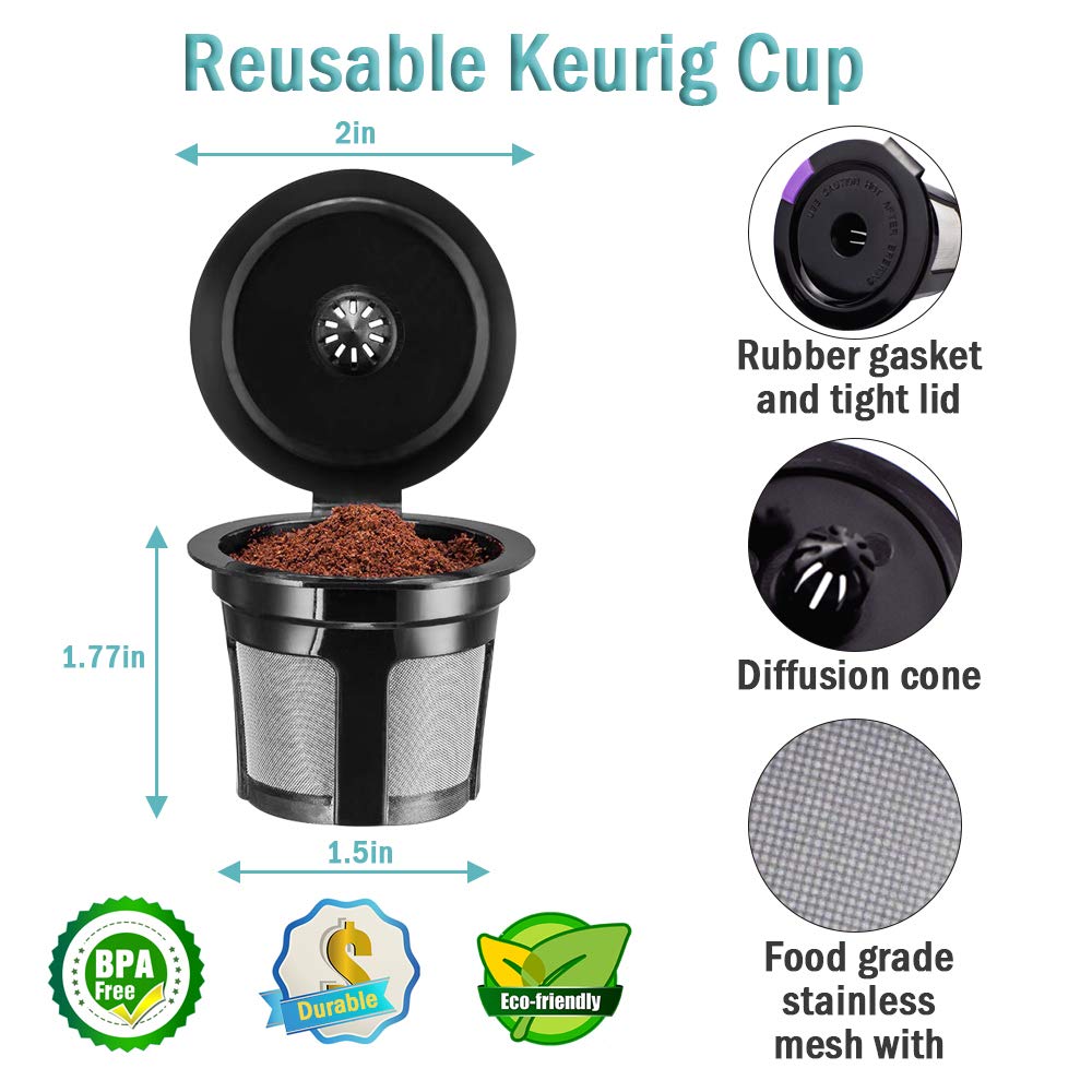 CAPMESSO filter lid attached to Keurg cup for tidy disposal.
