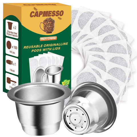 CAPMESSO reusable espresso capsule for OriginalLine with full crema potential.