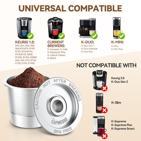 Capmesso stainless steel K-Cups durable, repeat use
