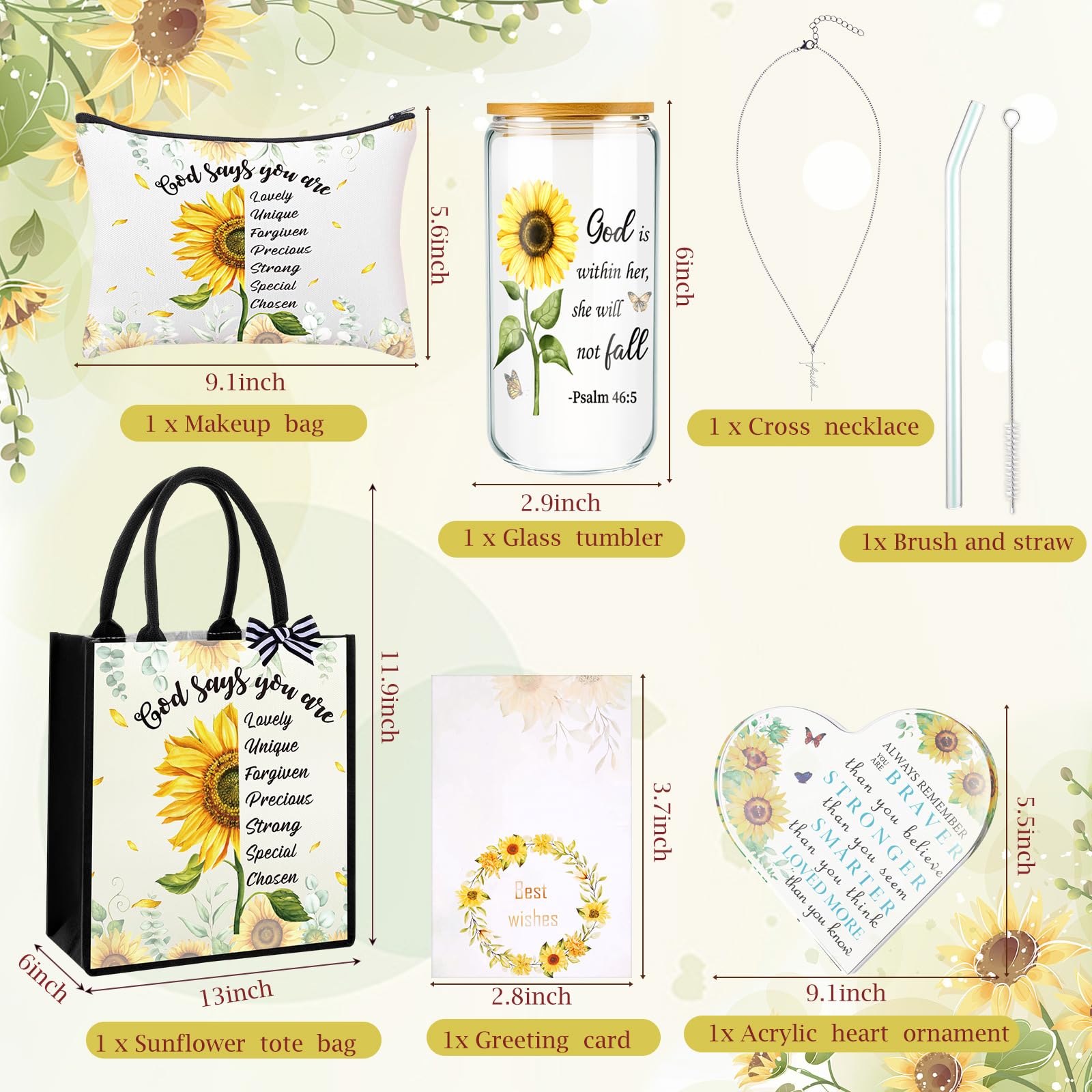 Capoda sunflower glass tumbler, durable and stylish for daily hydration