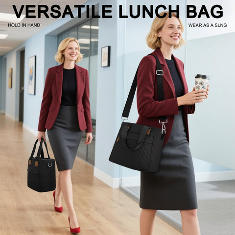 Capolo lunch bag with black finish logo showcases modern, versatile design for everyday use.