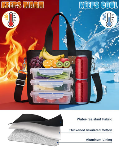 Capolo lunch bag quilted front detail adds professional style for work or school.