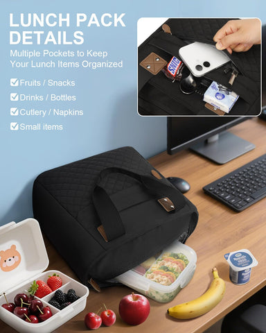 Capolo lunch bag sturdy handles and detachable strap enable comfortable, hands-free carrying.