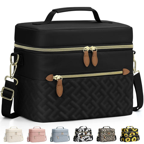 Capolo lunch box small black wide-opening top for easy packing and access
