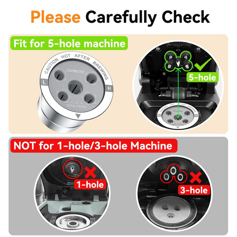 CAPMESSO 5-hole lid with micro mesh filter improving flavor balance.