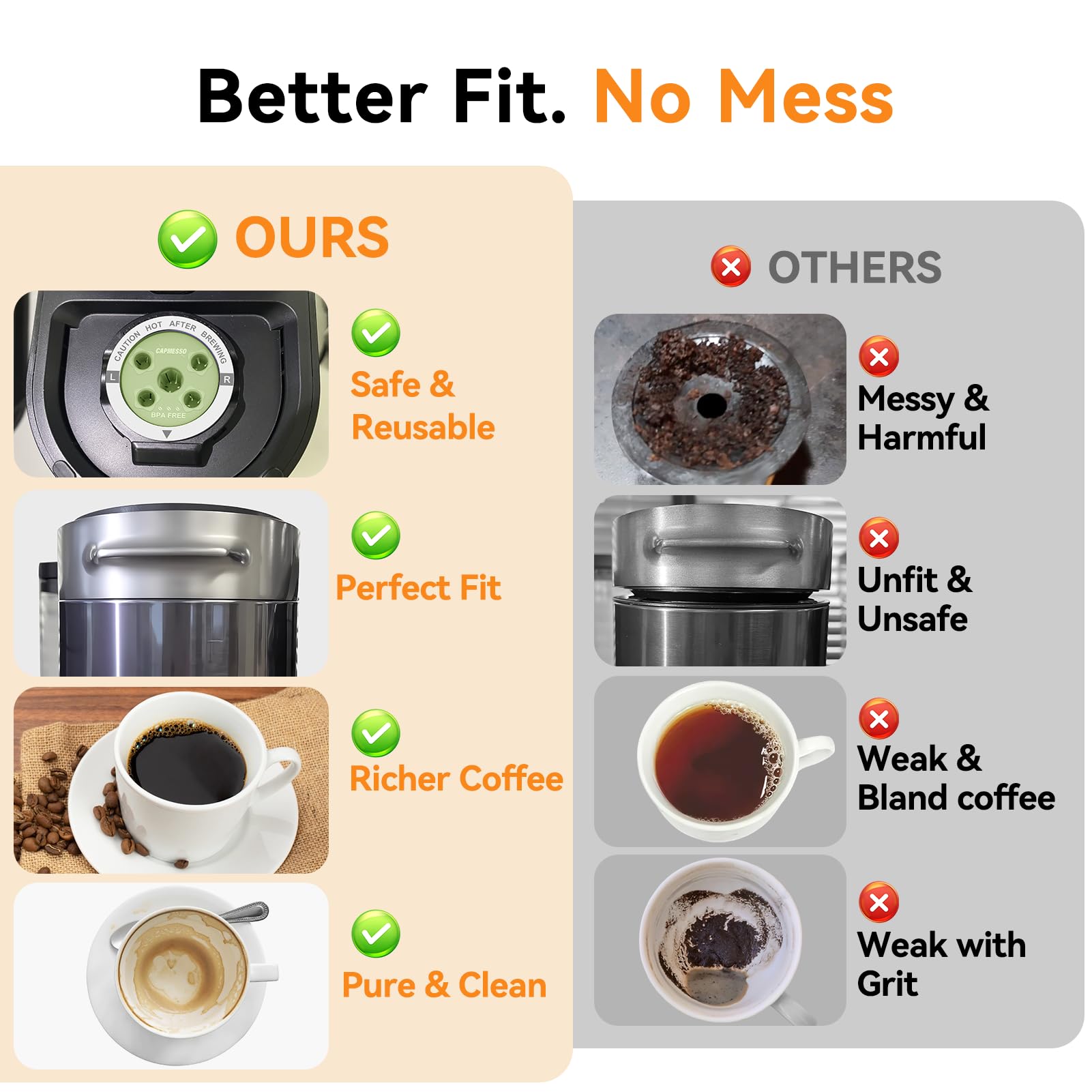 CAPMESSO K-Cup is dishwasher-safe for easy cleaning after use.