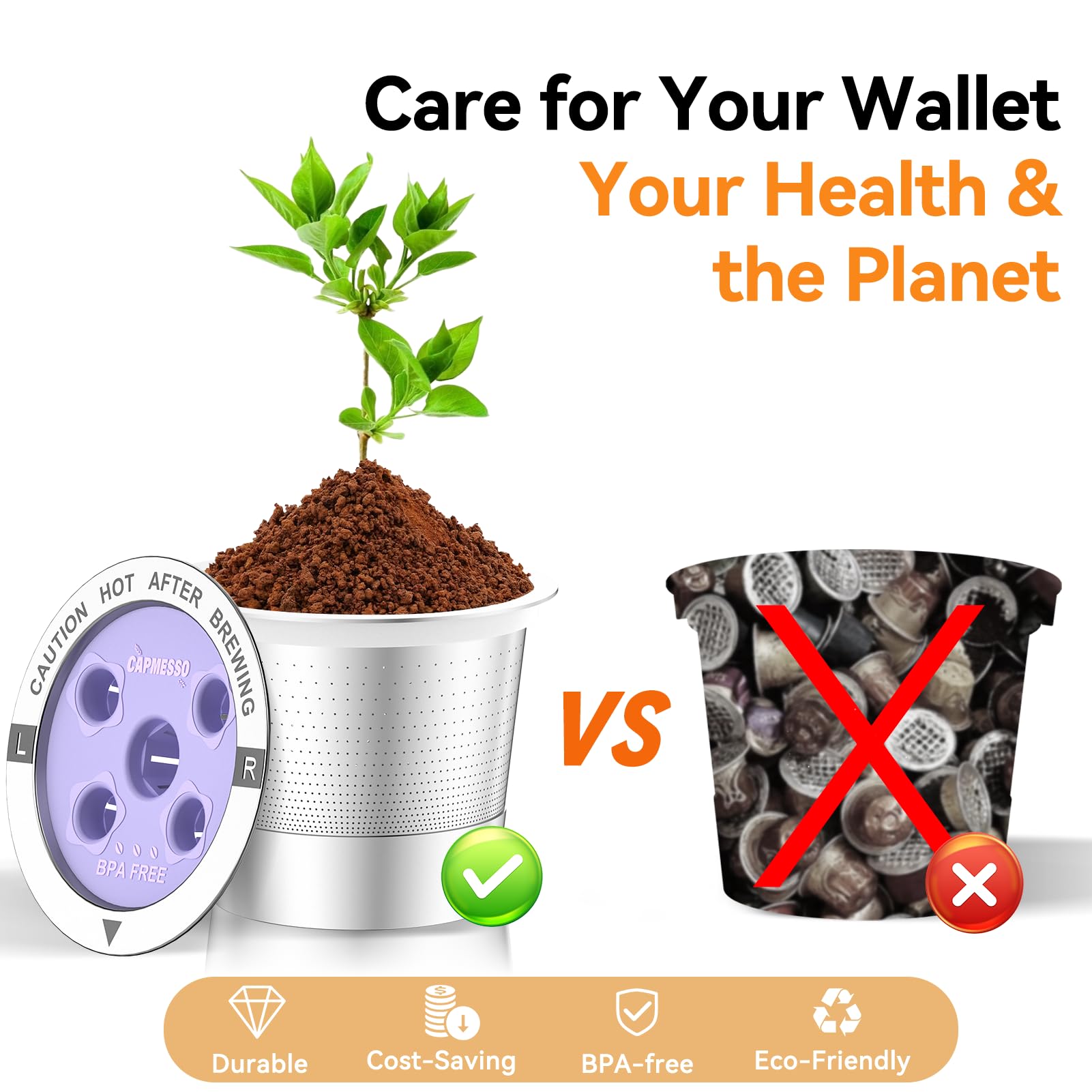 CAPMESSO compatible with Keurig K Supreme and K Slim models.