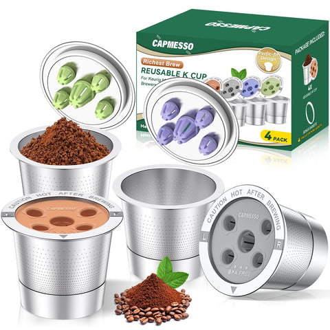 CAPMESSO reusable K-Cup multistream fit for Keurig, reducing waste and leaks.