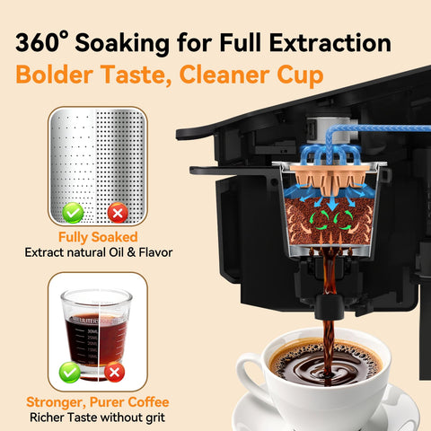 CAPMESSO stainless steel pod body delivers durable, even extraction.