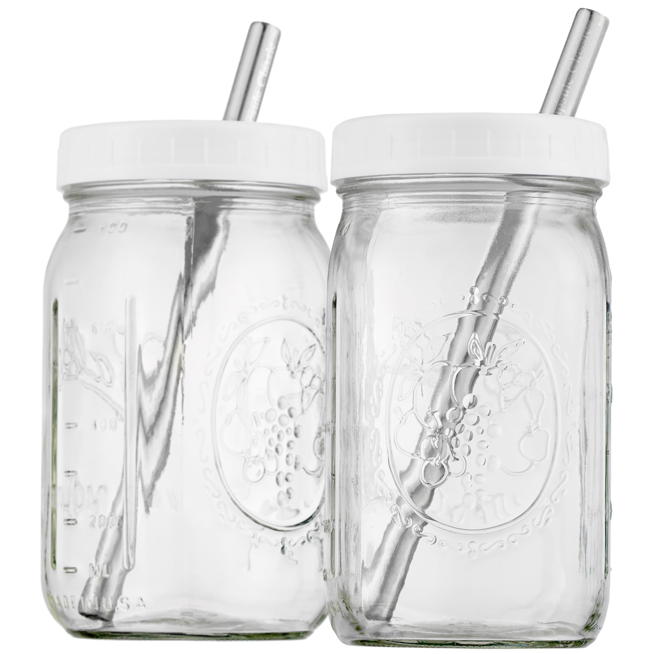 Capsule Classic 32 oz Mason jar boba cups ready for homemade bubble tea