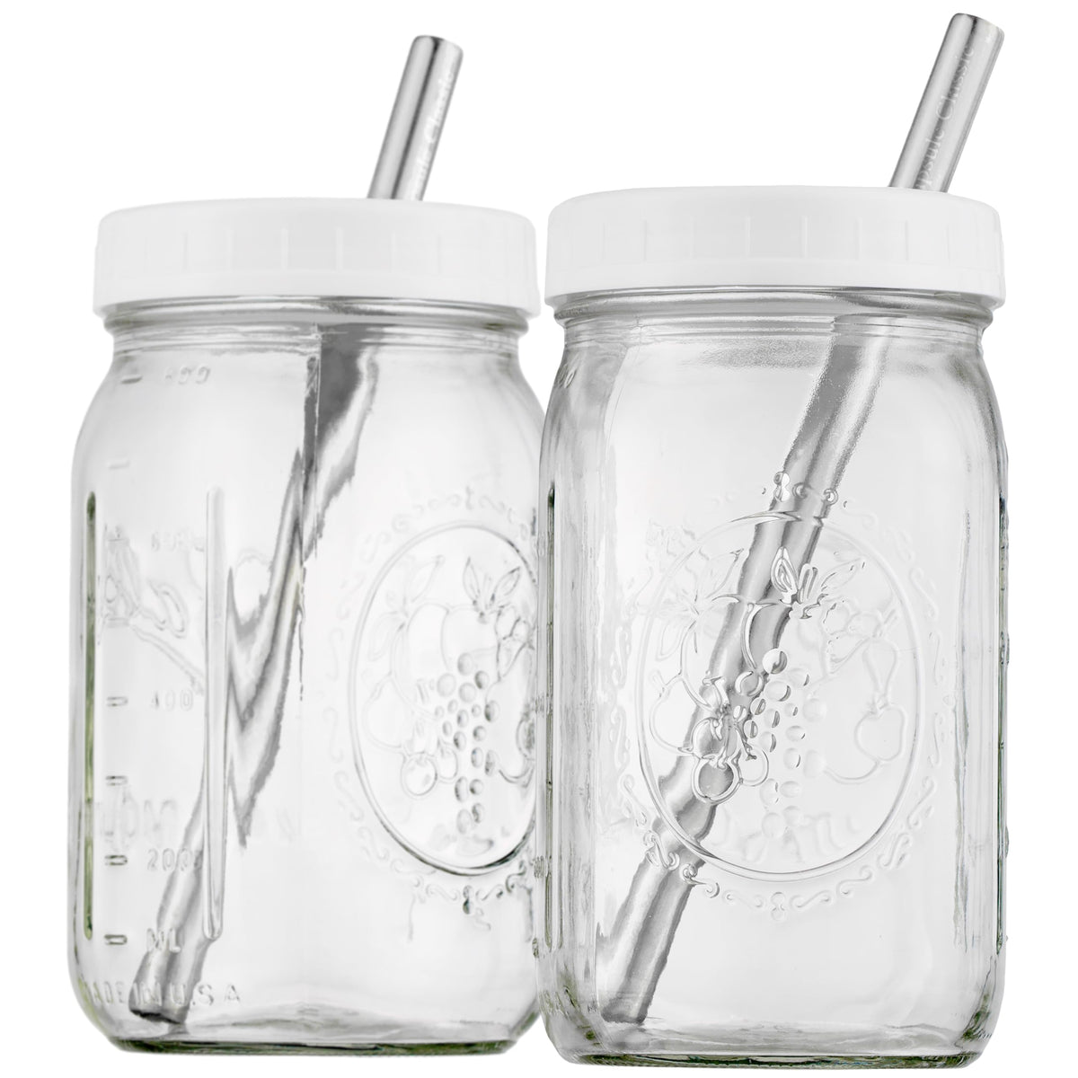 Capsule Classic 32 oz Mason jar boba cups ready for homemade bubble tea