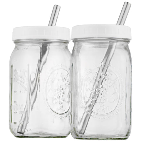 Capsule Classic 32 oz Mason jar boba cups ready for homemade bubble tea