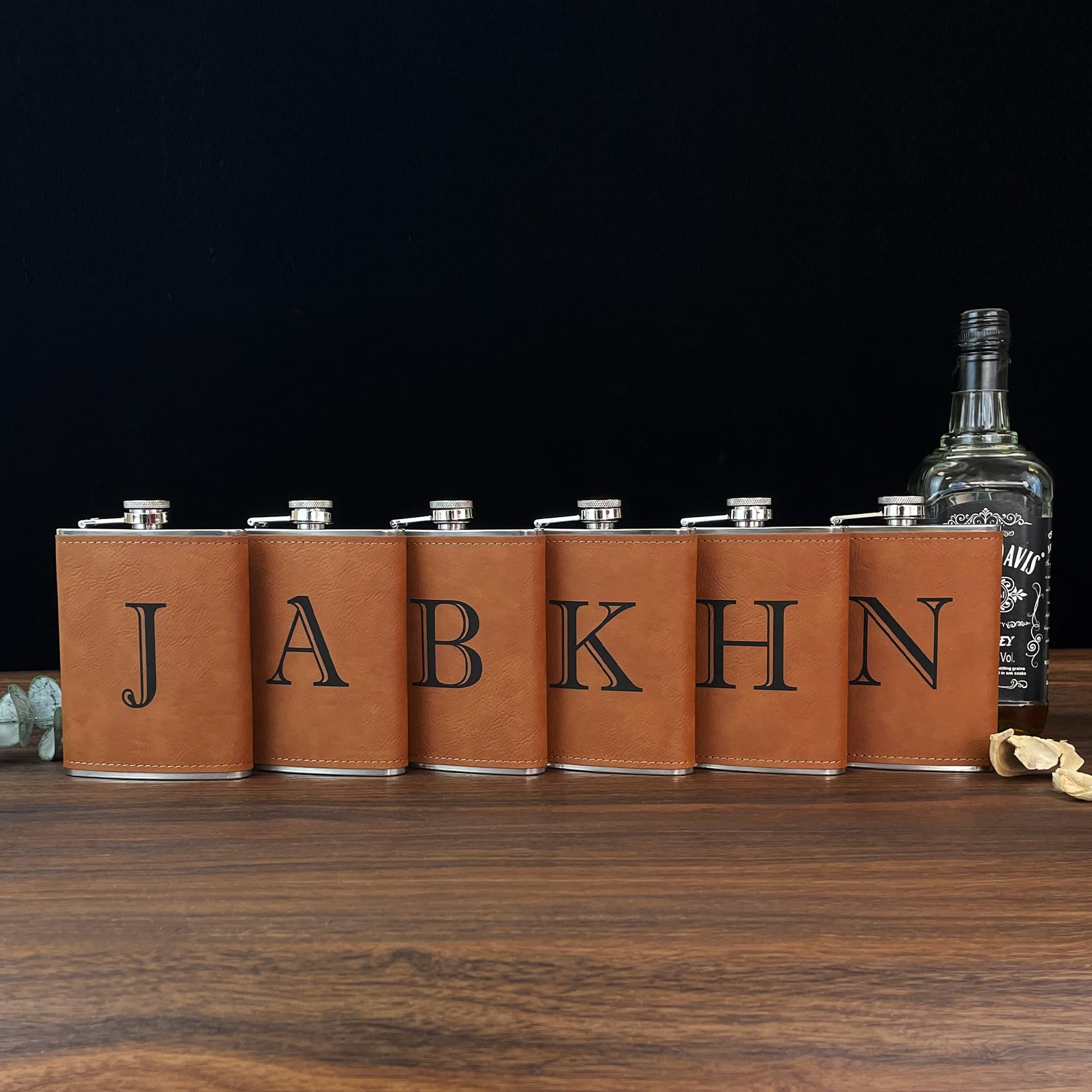 CARAKNOTS engraved flask makes elegant groomsmen or wedding gifts.