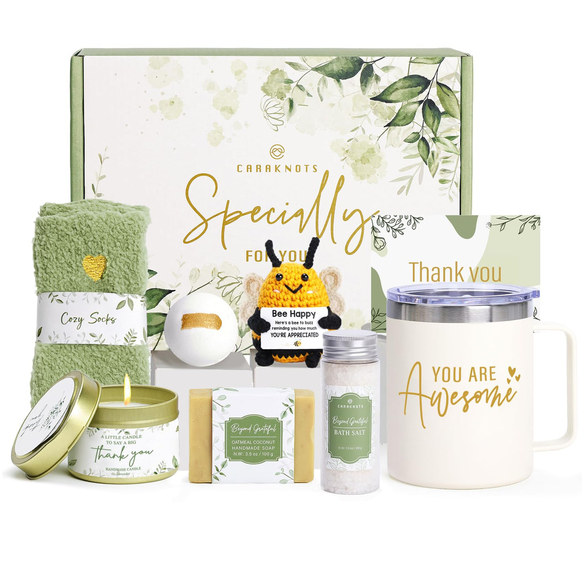 CARAKNOTS thank-you box sage gift: elegant packaging for coworker appreciation.