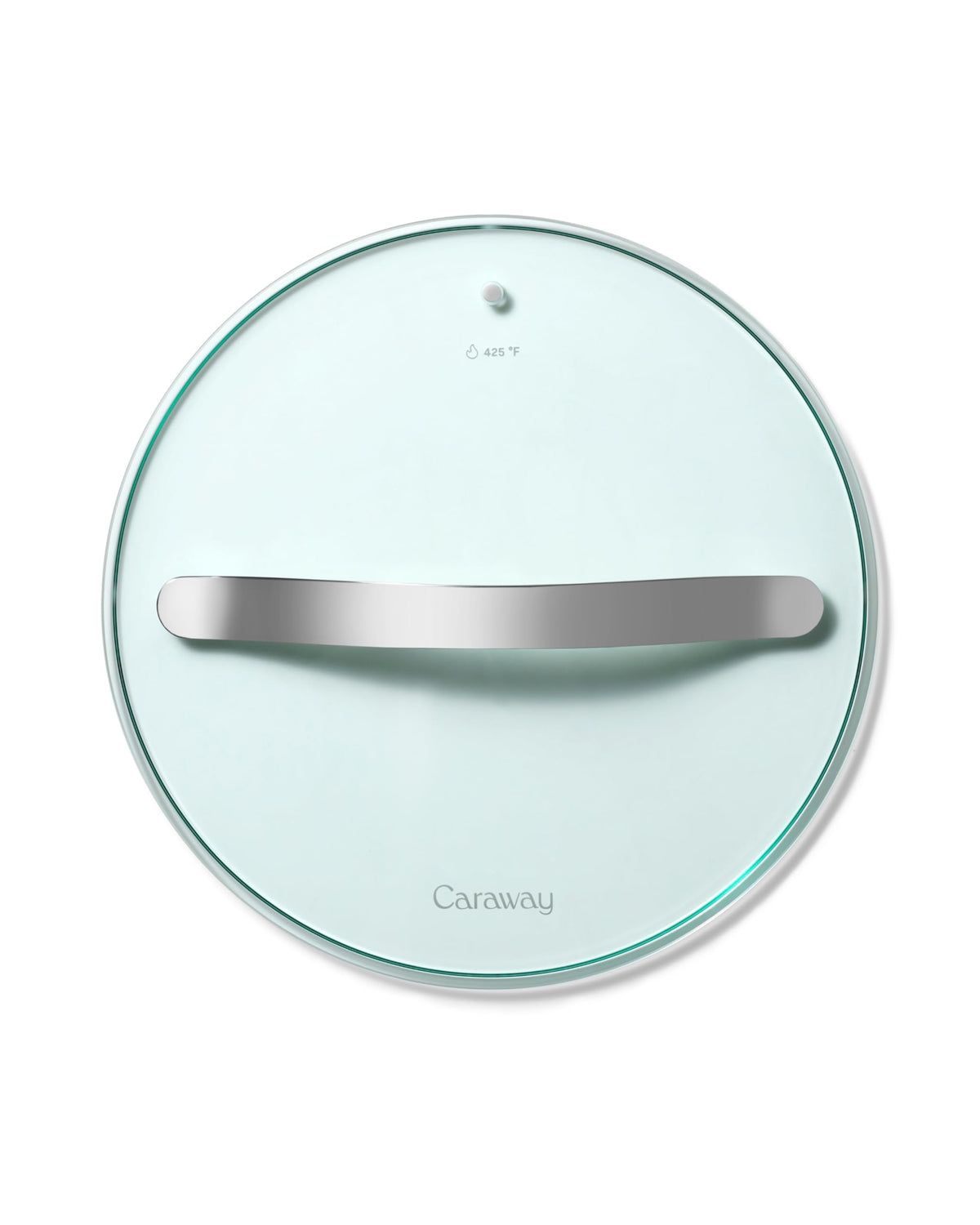 Caraway 10.5-inch glass lid on pot for a clear, non-toxic view.