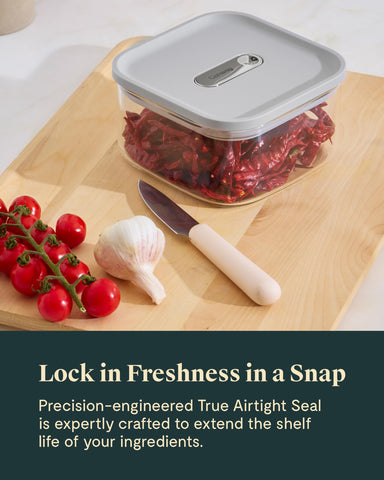 Caraway 1qt glass airtight container ideal for snacks and dry goods