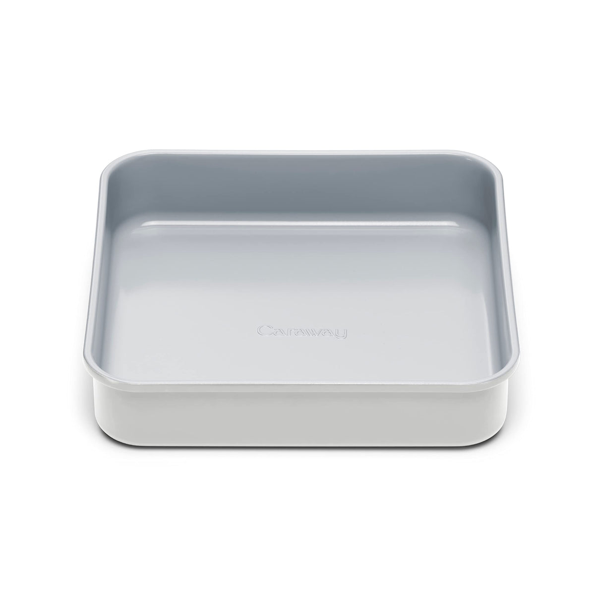 Caraway 9-inch square pan top view, highlighting the sleek nonstick surface for easy baking.